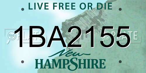 1BA2155 New Hampshire License Plate