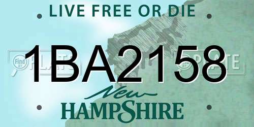 1BA2158 New Hampshire License Plate