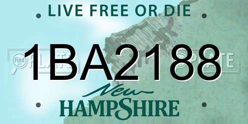 1BA2188 New Hampshire License Plate