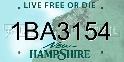 1BA3154 New Hampshire License Plate