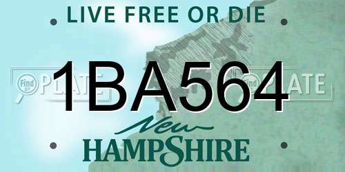 1BA564 New Hampshire License Plate