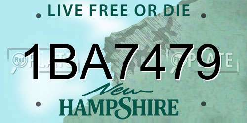 1BA7479 New Hampshire License Plate