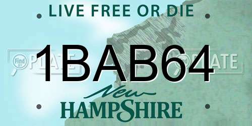 1BAB64 New Hampshire License Plate