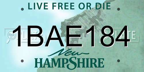 1BAE184 New Hampshire License Plate