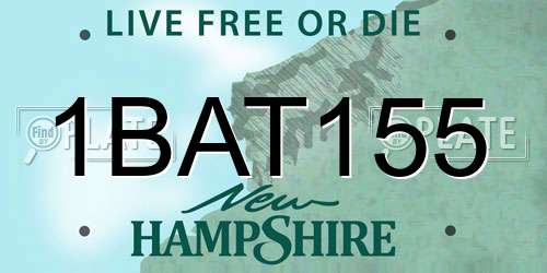 1BAT155 New Hampshire License Plate