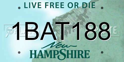 1BAT188 New Hampshire License Plate