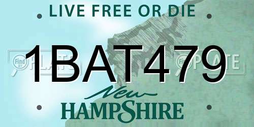 1BAT479 New Hampshire License Plate