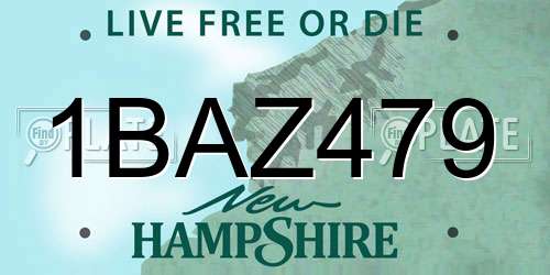 1BAZ479 New Hampshire License Plate