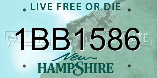 1BB1586 New Hampshire License Plate