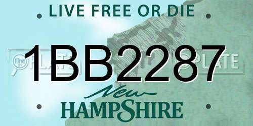 1BB2287 New Hampshire License Plate