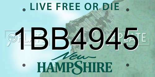 1BB4945 New Hampshire License Plate