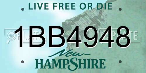 1BB4948 New Hampshire License Plate