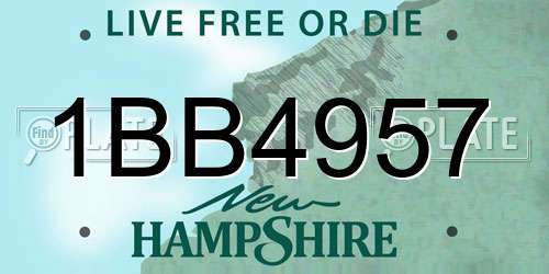 1BB4957 New Hampshire License Plate