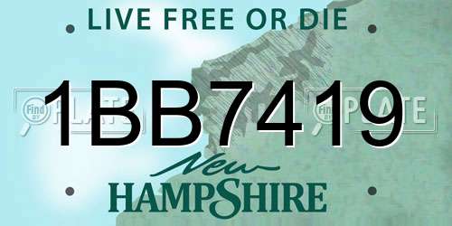1BB7419 New Hampshire License Plate