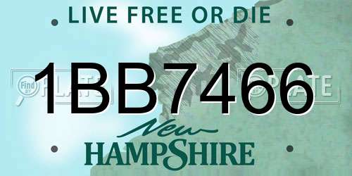 1BB7466 New Hampshire License Plate