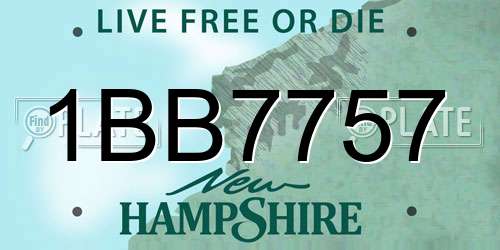 1BB7757 New Hampshire License Plate