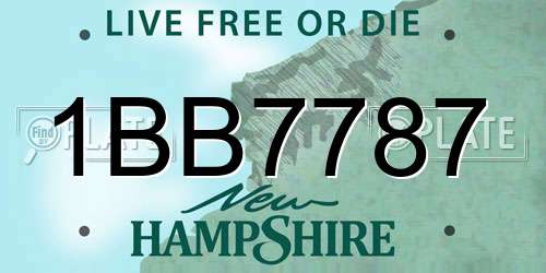 1BB7787 New Hampshire License Plate