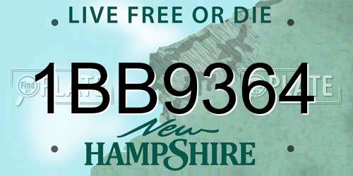 1BB9364 New Hampshire License Plate