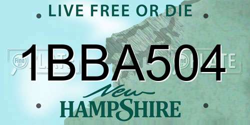 1BBA504 New Hampshire License Plate