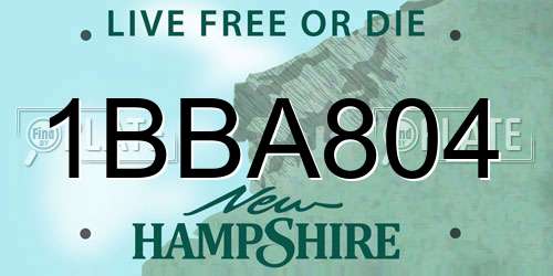 1BBA804 New Hampshire License Plate