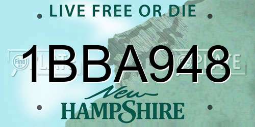 1BBA948 New Hampshire License Plate