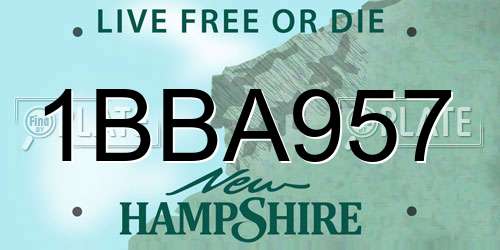 1BBA957 New Hampshire License Plate