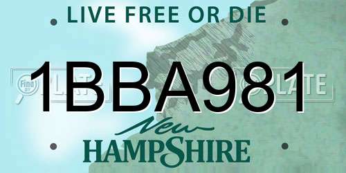 1BBA981 New Hampshire License Plate