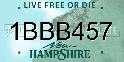 1BBB457 New Hampshire License Plate
