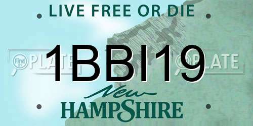 1BBI19 New Hampshire License Plate