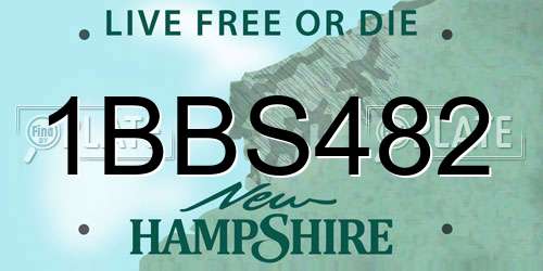 1BBS482 New Hampshire License Plate