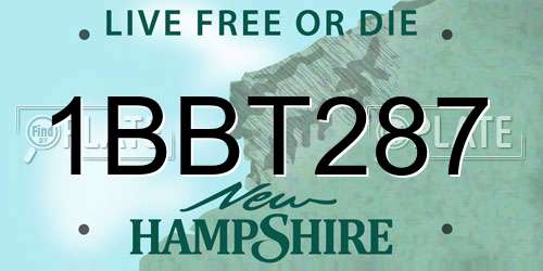 1BBT287 New Hampshire License Plate