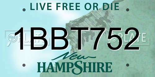 1BBT752 New Hampshire License Plate