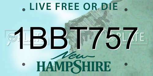 1BBT757 New Hampshire License Plate