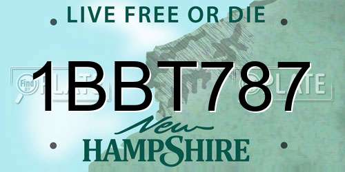 1BBT787 New Hampshire License Plate