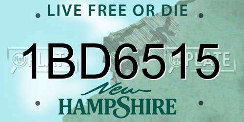 1BD6515 New Hampshire License Plate