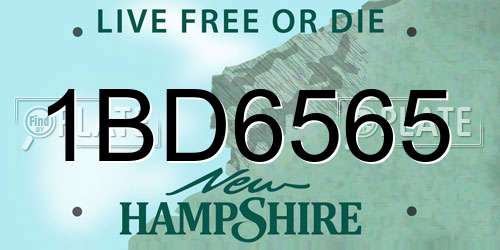 1BD6565 New Hampshire License Plate