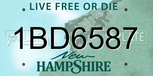 1BD6587 New Hampshire License Plate