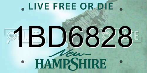 1BD6828 New Hampshire License Plate
