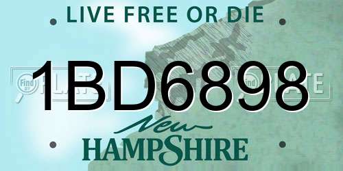 1BD6898 New Hampshire License Plate