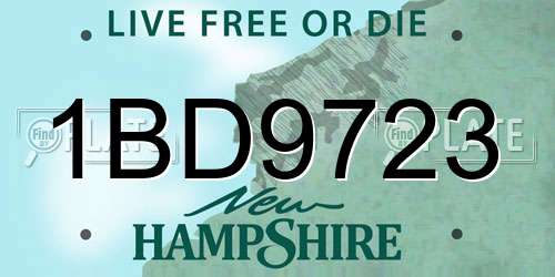 1BD9723 New Hampshire License Plate