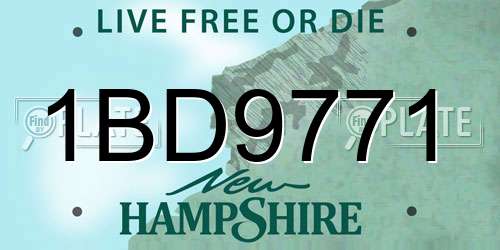 1BD9771 New Hampshire License Plate
