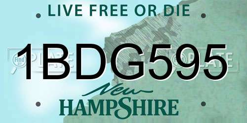 1BDG595 New Hampshire License Plate