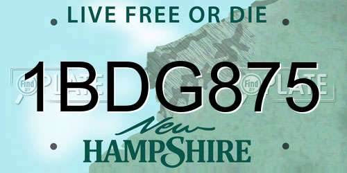 1BDG875 New Hampshire License Plate