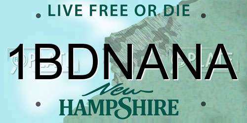 1BDNANA New Hampshire License Plate