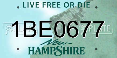1BE0677 New Hampshire License Plate