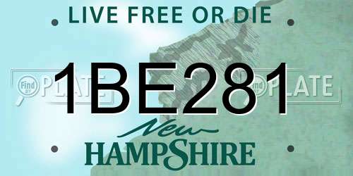 1BE281 New Hampshire License Plate