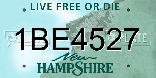 1BE4527 New Hampshire License Plate
