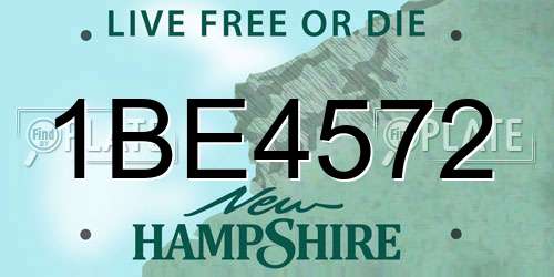 1BE4572 New Hampshire License Plate