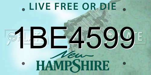 1BE4599 New Hampshire License Plate