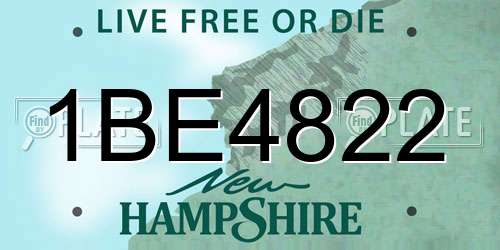 1BE4822 New Hampshire License Plate